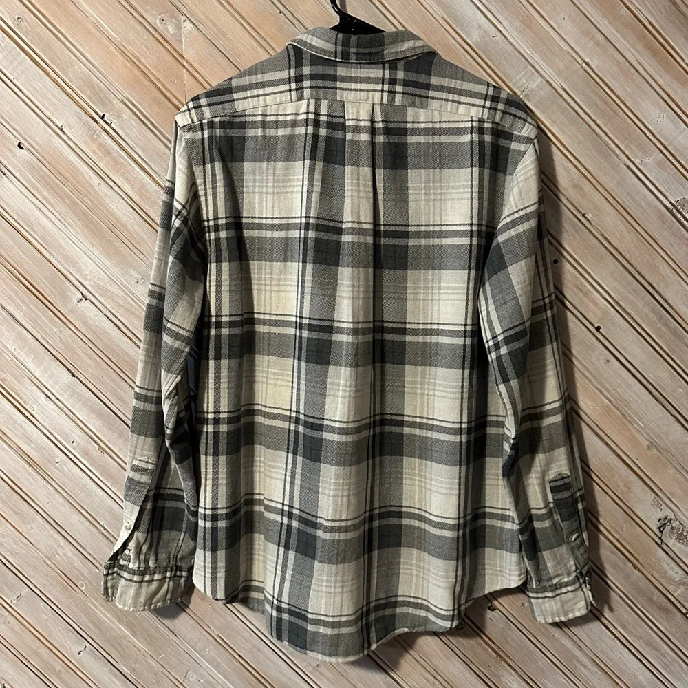Polo by Ralph Lauren Grey & Black Plaid Casual Button Down Shirt Well Worn - Picture 8 of 8